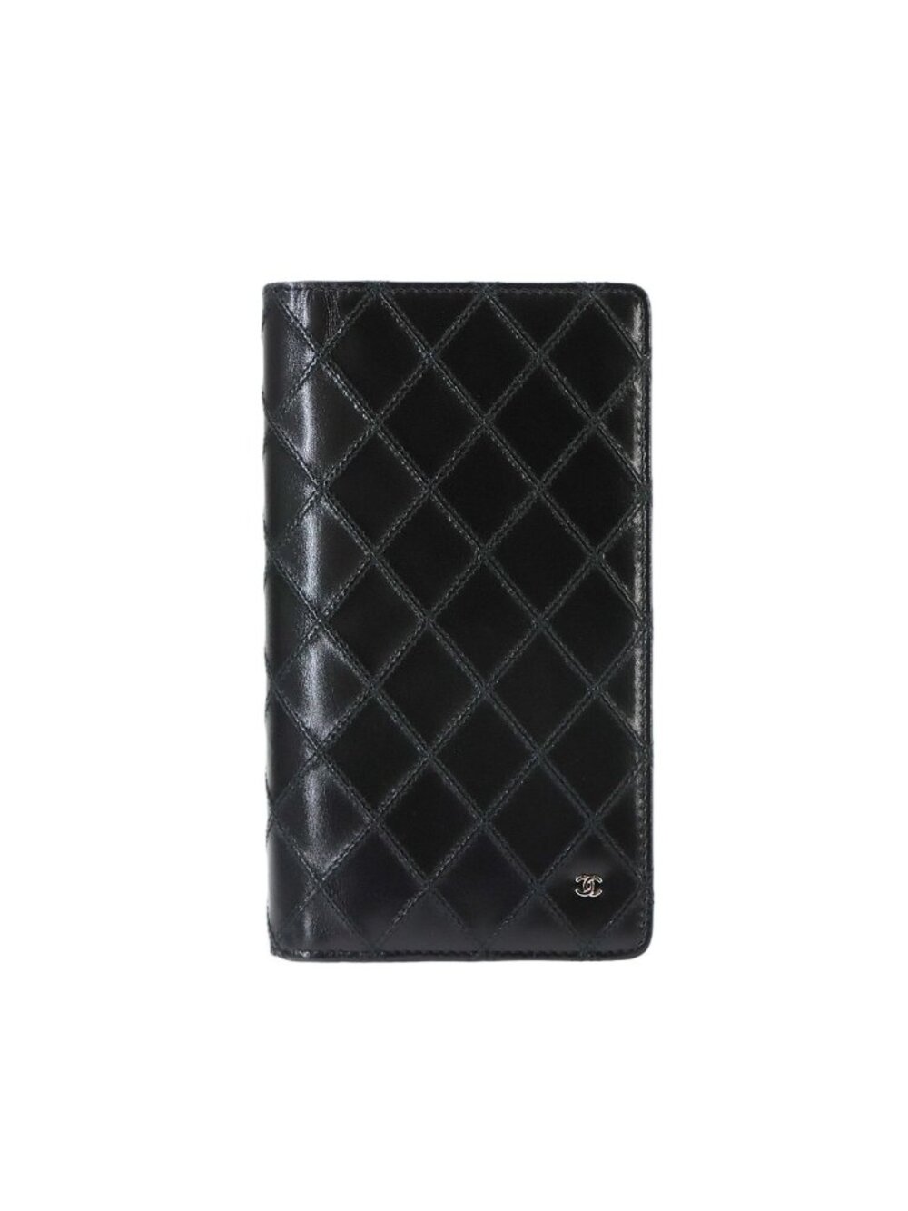Chanel Picolore Bifold Wallet Leather Black Silver Bicolor